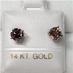 2) 14KT WHITE GOLD PAIR DIAMOND STUD EARRINGS