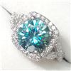 Image 3 : 1) 14K WHITE GOLD FANCY COLORED MOISSANITE
