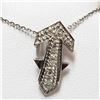 Image 1 : 25) 18KT WHITE GOLD FANCY CUT DIAMOND SET PENDANT