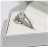 Image 3 : 42) 14KT WHITE GOLD DIAMOND RING. SIZE 7