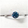 Image 1 : 42) 10K WHITE GOLD BLUE DIAMOND RING SIZE 6.5