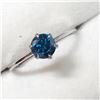 Image 2 : 42) 10K WHITE GOLD BLUE DIAMOND RING SIZE 6.5
