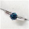 Image 3 : 42) 10K WHITE GOLD BLUE DIAMOND RING SIZE 6.5