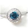 Image 1 : 37) PLATINUM  BLUE DIAMOND RING SIZE 6.5