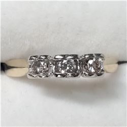 17) 10K YELLOW AND WHITE GOLD DIAMOND RING SZ 7