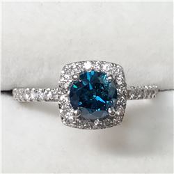 36) PLATINUM BLUE DIAMOND RING SIZE 6.5