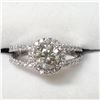 Image 1 : 30) 14KT WHITE GOLD DIAMOND RING. SIZE 7