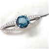 Image 2 : 40) 10KT WHITE GOLD BLUE DIAMOND RING.SIZE 6.5
