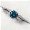 Image 3 : 40) 10KT WHITE GOLD BLUE DIAMOND RING.SIZE 6.5