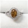 Image 1 : 38) 10KT WHITE GOLD YELLOW DIAMOND RING.SIZE 6
