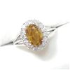 Image 2 : 38) 10KT WHITE GOLD YELLOW DIAMOND RING.SIZE 6