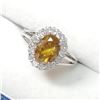 Image 3 : 38) 10KT WHITE GOLD YELLOW DIAMOND RING.SIZE 6