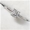 Image 3 : 14) PLATINUM DIAMOND SOLITAIRE RING SIZE 6.5