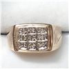 Image 1 : 49) 10K YELLOW GOLD GENTLEMAN'S DIAMOND RING SZ 7