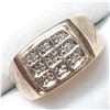 Image 3 : 49) 10K YELLOW GOLD GENTLEMAN'S DIAMOND RING SZ 7