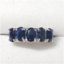 27) 10KT WHITE GOLD SAPPHIRE RING SIZE 6