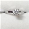 Image 1 : 8) 10K  WHITE GOLD DIAMOND SOLITAIRE RING. SZ 6.25