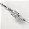 Image 2 : 8) 10K  WHITE GOLD DIAMOND SOLITAIRE RING. SZ 6.25