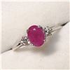 Image 2 : 7) 10K WHITE GOLD RUBY AND DIAMOND RING SZ 6.5