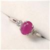 Image 3 : 7) 10K WHITE GOLD RUBY AND DIAMOND RING SZ 6.5