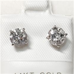 32) 14KT WHITE GOLD DIAMOND EARRINGS