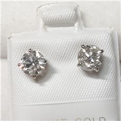 23) 14KT WHITE GOLD PAIR DIAMOND EARRINGS