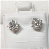 Image 1 : 23) 14KT WHITE GOLD PAIR DIAMOND EARRINGS