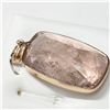 Image 3 : 46) 14 KARAT YELLOW GOLD MORGANITE BERYL PENDANT.