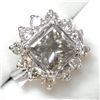 Image 2 : 28) 10KT WHITE GOLD SAPPHIRE RING. SIZE 6.5