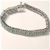 Image 2 : 25) STERLING SILVER EMERALD SET BRACELET.
