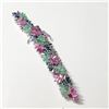 Image 2 : 43) STERLING SILVER EMERALD RUBY SAPPHIRE BRACELET