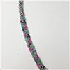 Image 3 : 43) STERLING SILVER EMERALD RUBY SAPPHIRE BRACELET