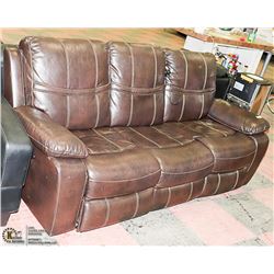LEATHERETTE ELECTRIC COUCH, 88" WIDE