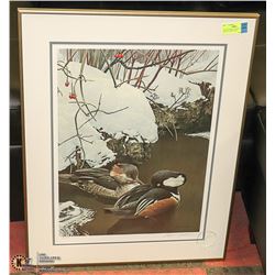 "HOODED MERCANSERS" SIGNED IN PENCIL BY R.BATEMA