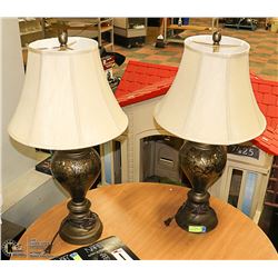 PAIR DESIGNER LAMPS W/ SHADES - APPROX 32'' TALL