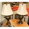 Image 1 : PAIR DESIGNER LAMPS W/ SHADES - APPROX 32'' TALL