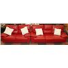 Image 1 : NEW GLENWOOD RED LEATHERETTE SOFA WITH LOVESEAT
