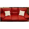 Image 3 : NEW GLENWOOD RED LEATHERETTE SOFA WITH LOVESEAT