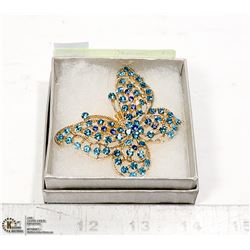 RHINESTONE BUTTERFLY BROOCH