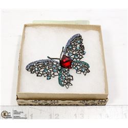 RHINESTONE BUTTERFLY BROOCH