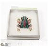 Image 1 : TREE FROG RHINESTONE BROOCH
