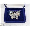 Image 1 : OPALESCENT RHINESTONE BUTTERFLY BROOCH