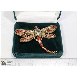 RHINESTONE DRAGONFLY BROOCH