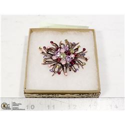 RHINESTONE FIREWORKS DESIGN BROOCH