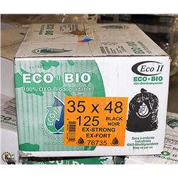 CASE OF 125 BLACK EXTRA STRONG GARBAGE BAGS