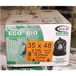 CASE OF 125 BLACK EXTRA STRONG GARBAGE BAGS