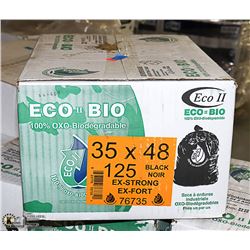 CASE OF 125 BLACK EXTRA STRONG GARBAGE BAGS