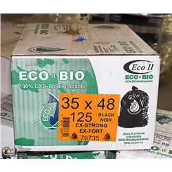 CASE OF 125 BLACK EXTRA STRONG GARBAGE BAGS