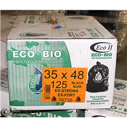 CASE OF 125 BLACK EXTRA STRONG GARBAGE BAGS