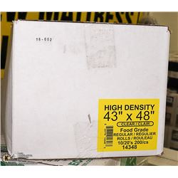 CASE OF 200 43"X48" CLEAR FOOD GRADE GARBAGE BAGS